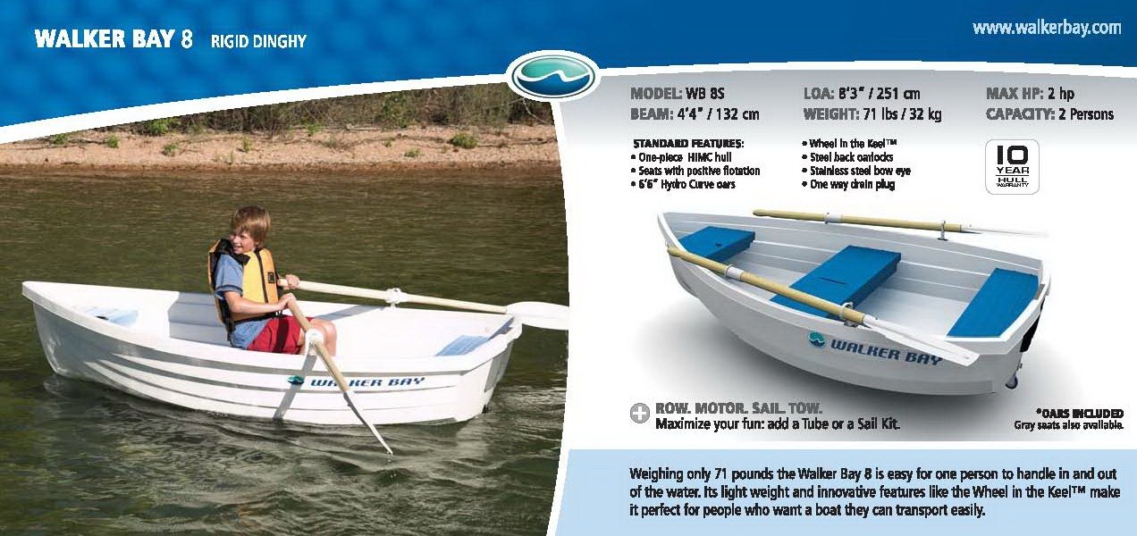 лодка пластиковая walker bay wb 8s лодка пластиковая walker bay wb 8s